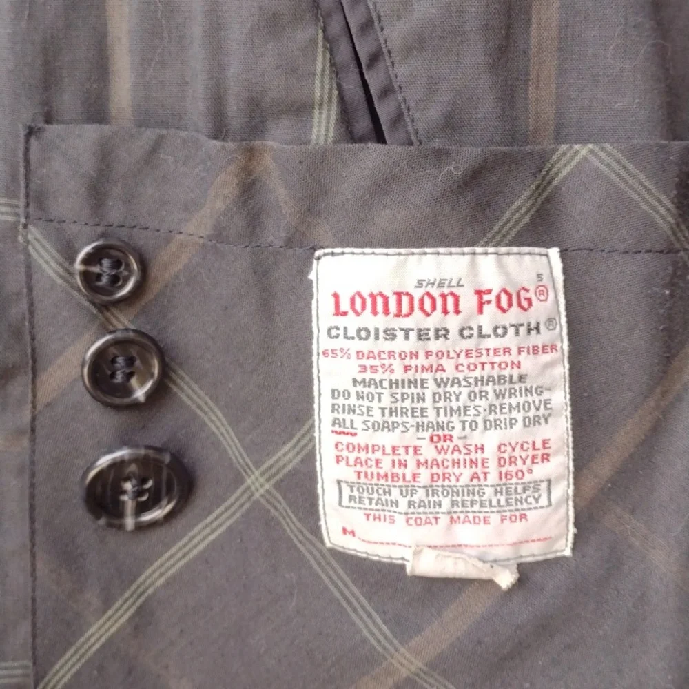 Vintage London Fog Black Maincoat 42 Regular - Picture 11 of 11